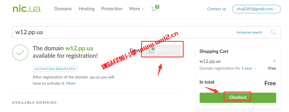 乌克兰商家NIC.UA提供永久免费域名.PP.UA申请教程插图3