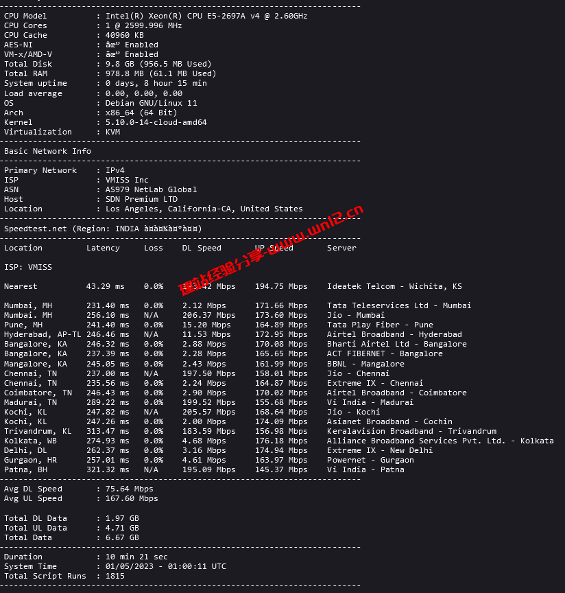 Linux一键全球测速脚本network-speed，全球上100个测速节点可用插图1