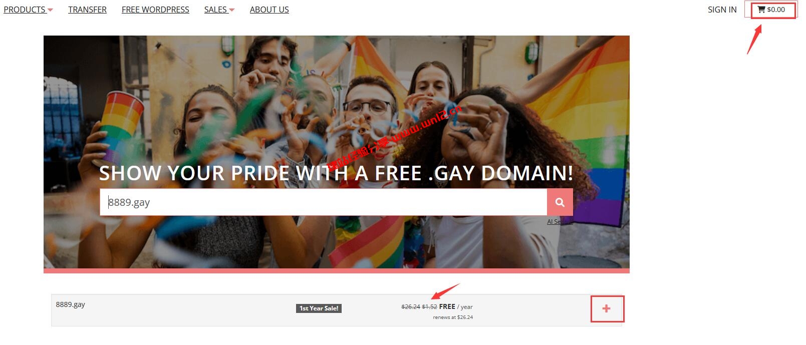 Porkbun提供.gay免费顶级域名，可注册4个数字的免费.gay域名插图1