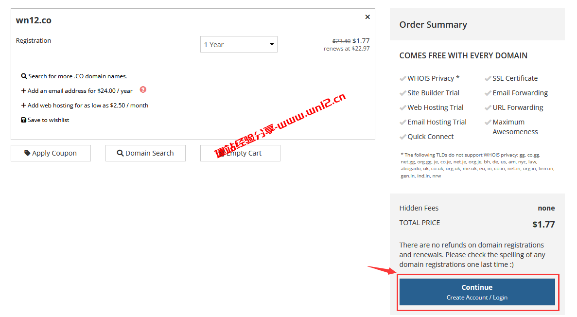 Porkbun使用支付宝注册域名及修改域名DNS详细教程_Porkbun新注册的.US、.CO域名可享受90%优惠1.34美元/首年插图3