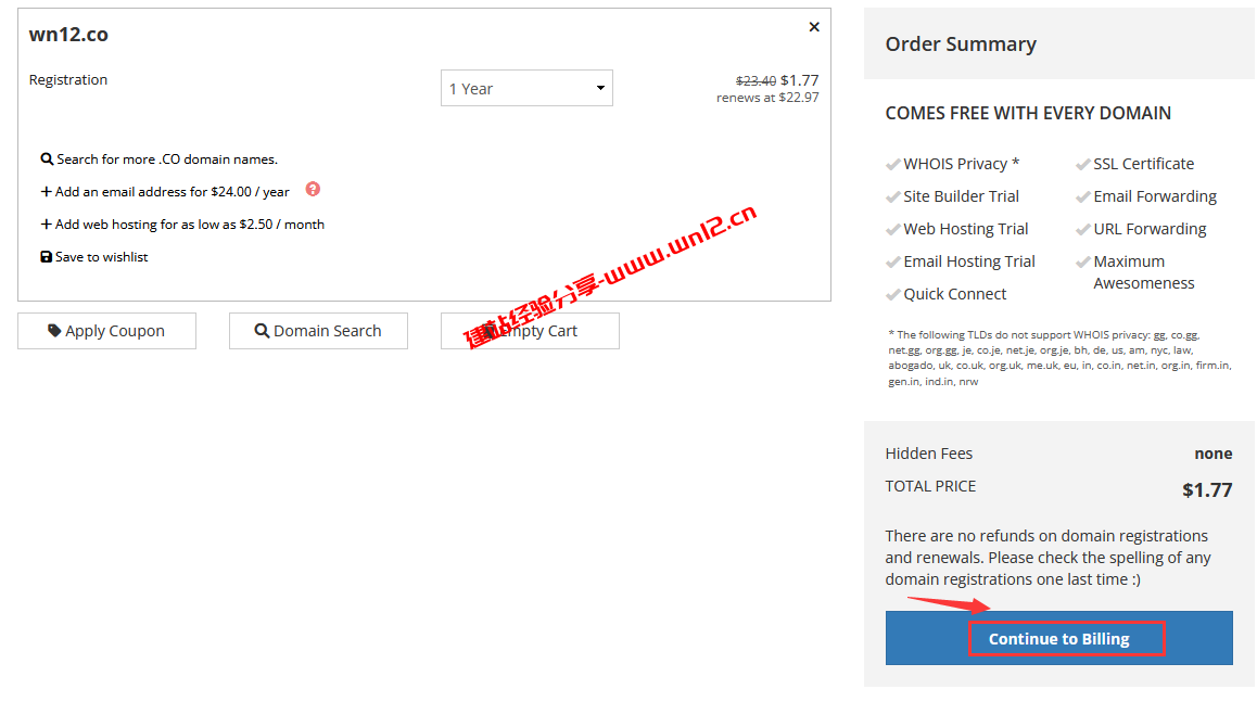 Porkbun使用支付宝注册域名及修改域名DNS详细教程_Porkbun新注册的.US、.CO域名可享受90%优惠1.34美元/首年插图5