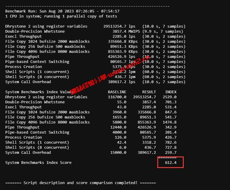 UnixBench服务器性能一键测试脚本，一键测试Linux云服务器、独立服务器综合性能插图1