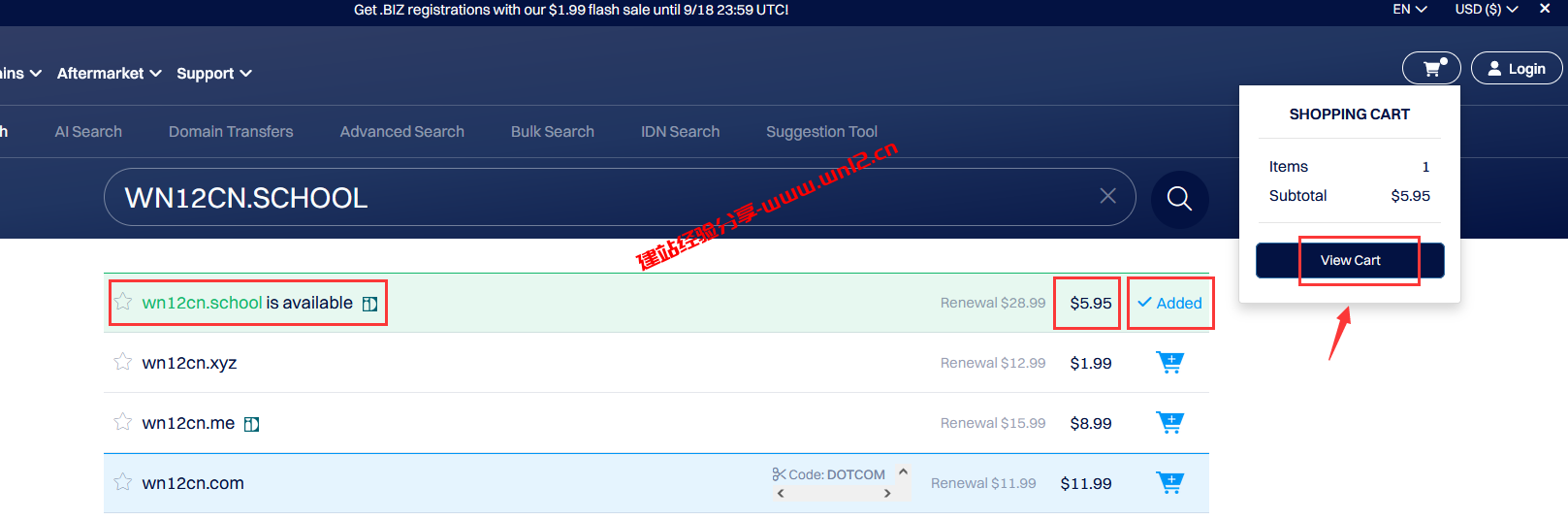 .SCHOOL域名注册优惠，首年$5.95、续费$28.99插图1