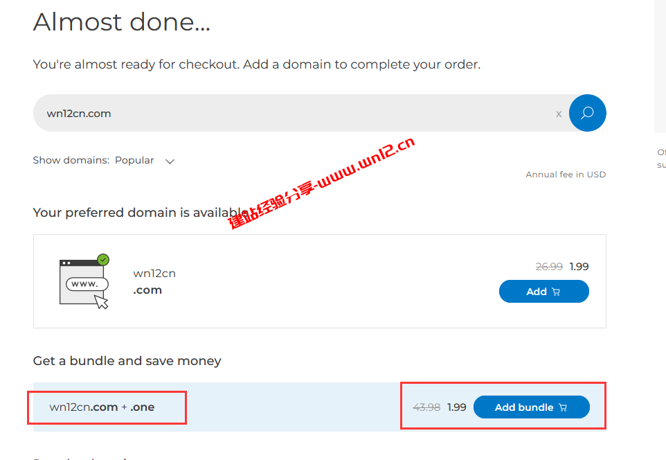 ONE.COM域名注册优惠：.COM首年$1.99+送免费.ONE域名插图1