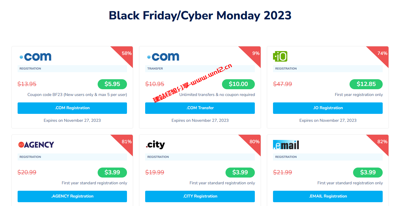Namesilo 2023黑五$5.95首年注册.COM域名，优惠码BF23插图