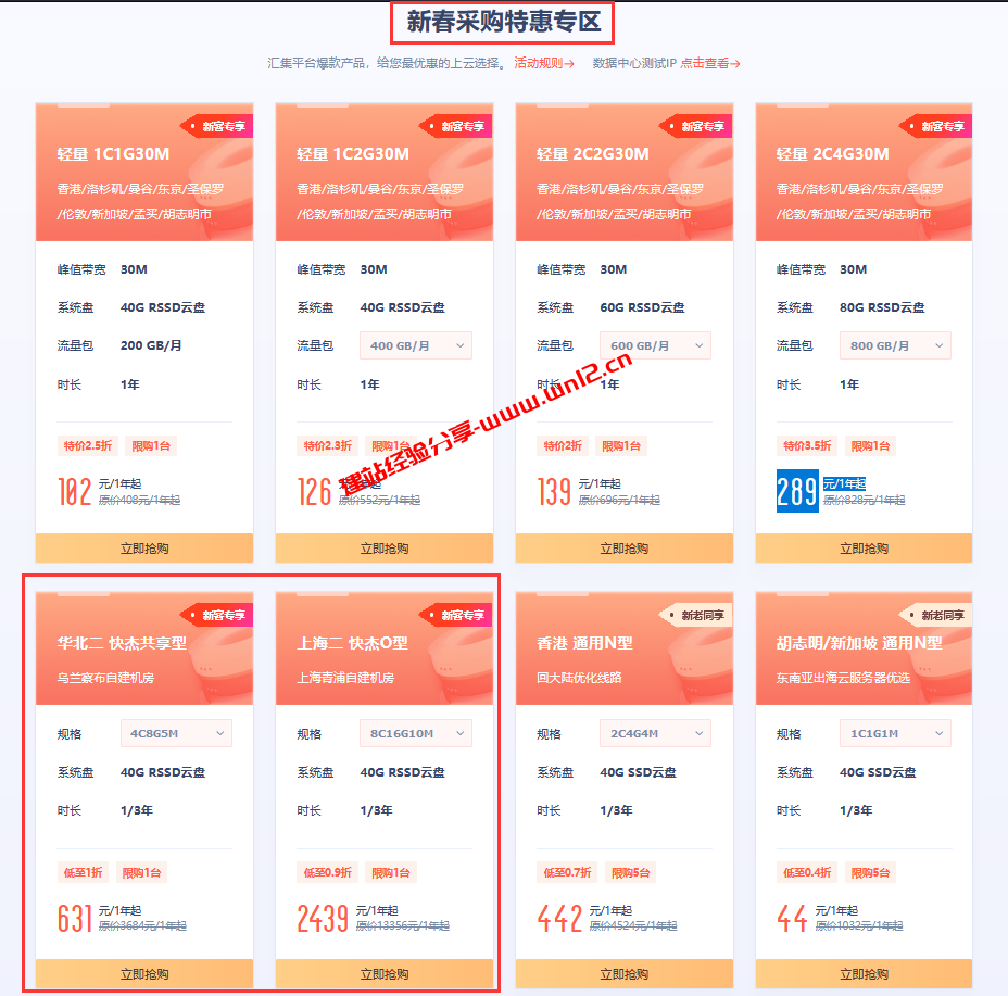 UCloud香港回大陆优化线路云服务器无强制备案要求120元/年*3起插图2