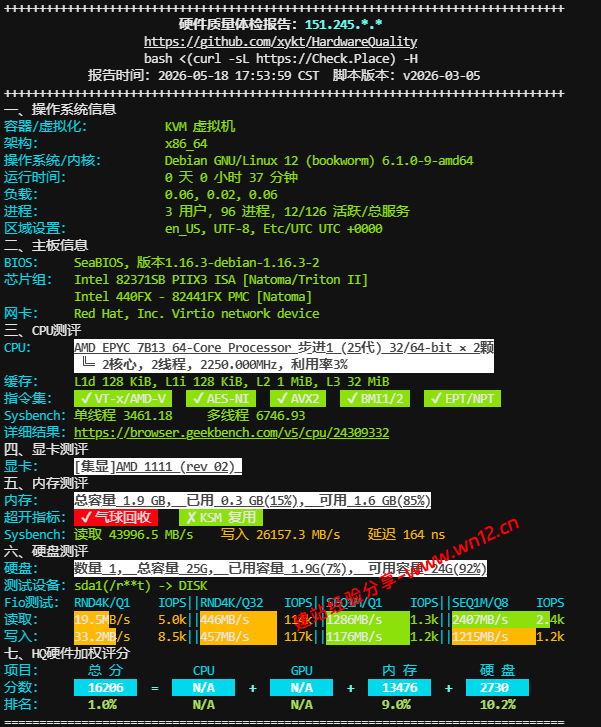 OrangeVPS香港DC2机房云服务器硬件性能、网络质量及IP质量测评插图