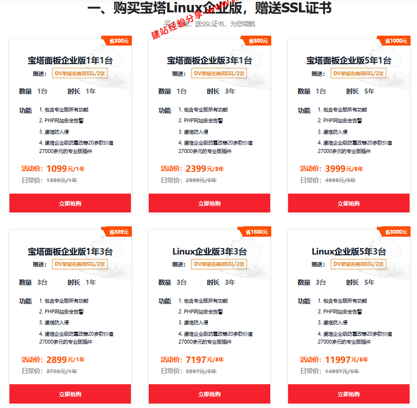 宝塔面板724特惠:专业版永久授权2888起,企业版最高省3000插图1 宝塔面板724特惠:专业版永久授权2888起,企业版最高省3000插图1